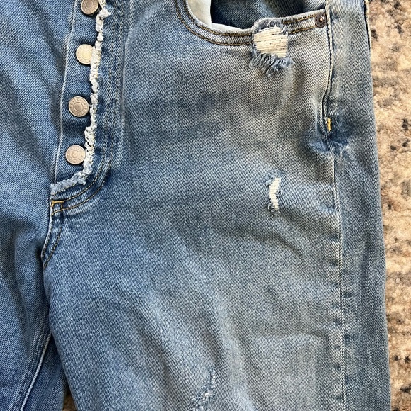 Boyish Mikey High Rise Wide Leg Medium Wash Distressed Jeans | Size 26 - Picture 5 of 16